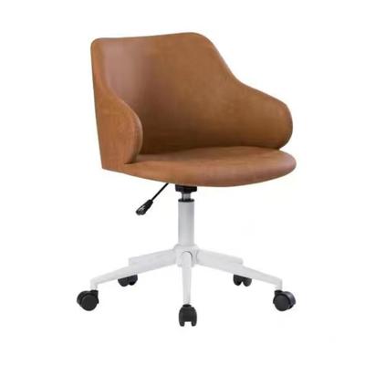 China Modern Commercial Furniture PU Leather Office Desk Swivel Chair Padded Swivel Gas Lift With Five Star Base With Wheels Computer Chair for sale