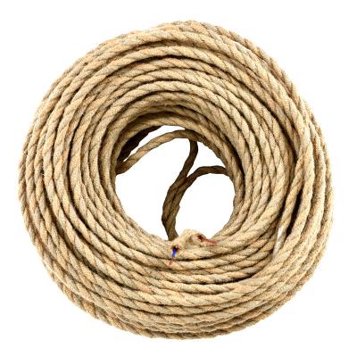 China Ignition & Decorative Color Braided Cable Round 2 Core & 3 Core 2*0.75 Vintage Braided Edison Cable Decorative Electricity Wire Rope Hemp Wire for sale