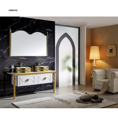 China Eco - Friendly Luxury Design Modern Water Proof Double Bathroom Cabinets With Mirror for sale