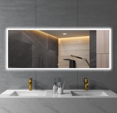 China Custom Beauty Smart Mirror Bathroom Illuminated Wall Mounted Mirror With Led Light for sale