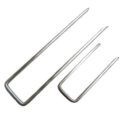 China 304 Stainless Steel U Pin Nail High Quality Flat Landscape Fabrics Lawn Nails for sale