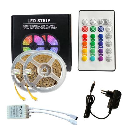 China Remote Control LED Controller 5050 RGB Music Strip Smart Kit 5m RGB+IR Color Lighting Changing Waterproof IP65 LED Strip Lights for sale