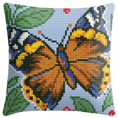 China Europe Stitch High Quality Custom Cross Decorative Pillow Butterfly Cushion Cover Colorful Embroidery 4CT Cross Stitch Kits for sale