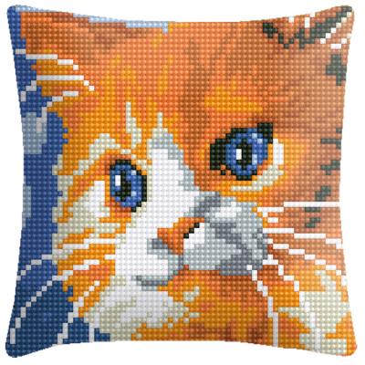 China Europe High Quality Brown Cat Luxury Seat Cushions Custom Cross Stitch Embroidery And Pillow 4CT Stamped Cross Stitch Kits for sale