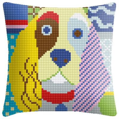 China Europe 2022 NEW colorful dog luxury cross stitch pillows and counted cross stitch kits embroidered home decorative cushions stitch for sale