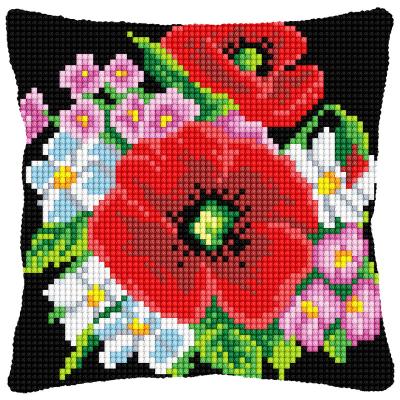 China Europe 2022 Decorative Cross Stitch Pillow Covers Flowers Pillow Shapes For Living Room Bed Sofa Chair DIY Cross Stitch Cushion Covers for sale