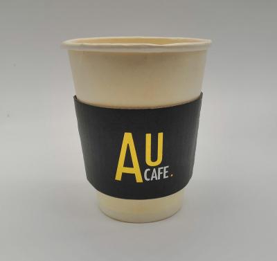 China Customized Disposable Logo Paper Cup Sleeve Disposable Coffee Cup Sleeve for sale