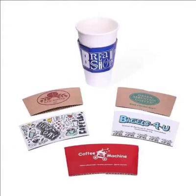 China Recycled Materials Size Custom Coffee Cup Sleeve 8oz-22oz Paper Cup Sleeve Tea Cup Sleeves for sale