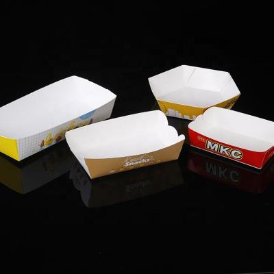 China Customized Food Paper Trays Party Paper Serving Trays Hot Dog Tray Party Pads for sale