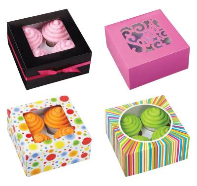 China Customized Customized Food Packaging Window Bakery Cupcake Box Pie Box for sale