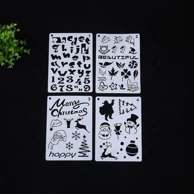 China DIY Opens Plastic Suction Stencil For DIY Scrapbooking Decorative Embossing Plastic Templates Drawing Leaves for sale