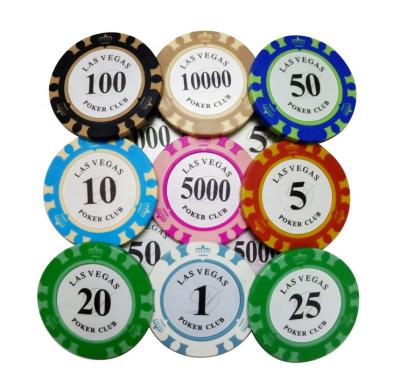 China Casino Gambling Texas Clay Bargaining Game Chip Poker High Quality Chips Round Shape for sale