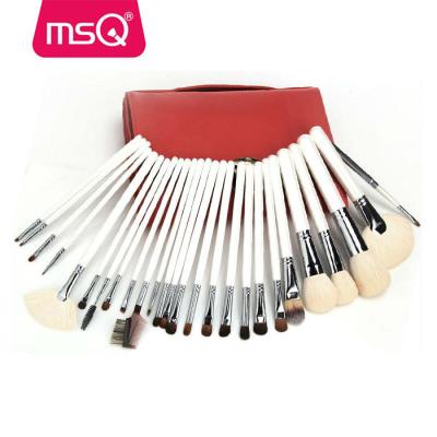 China Angular Blush Wholesale Fair MSQ Fashion Cosmetics 26pcs Red Pocket Color Makeup White Brush Set for sale