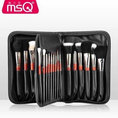 China Angular Blush MSQ 29 Pcs Natural Hair Makeup Brush Set Professional Makeup Brush With Bag for sale