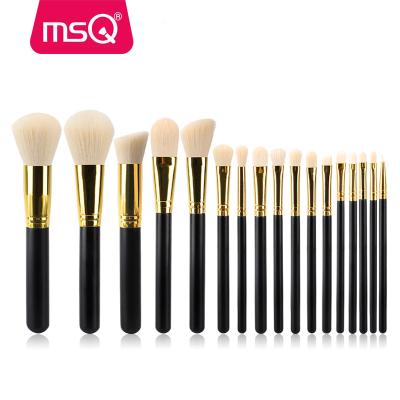 China Angular Blush MSQ 17pcs Natural Hair Logo Makeup Brush Wholesale Makeup Custom Cosmetics Brushes for sale