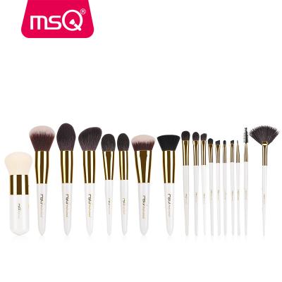 China Angular Blush MSQ 18pcs New Style White Make Up Brush Set With Professional Goat Hair Makeup Brushes for sale