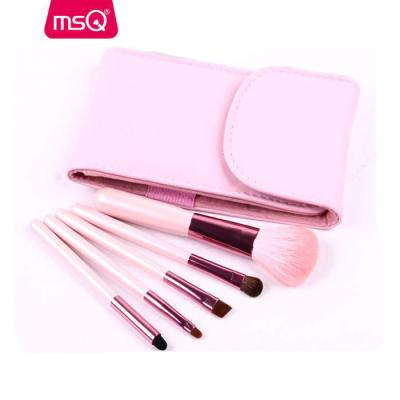 China Angular Blush MSQ 5pcs Beauty Cosmetic Brushes Cute Makeup Removal Brush With Mirror for sale