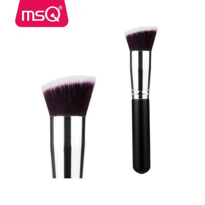 China Angular Blush Good Quality MSQ Synthetic Hair Slanted Flat Powder Brush for sale