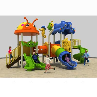 China LLDPE and 89mm Galvanized Steel Tube Kids Plastic Playground Slides Outdoor Playground Equipment for sale