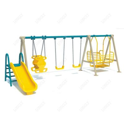 China ALLOY Customizable Hot Sale Metal Outdoor Swing Set With Slide For Kids for sale