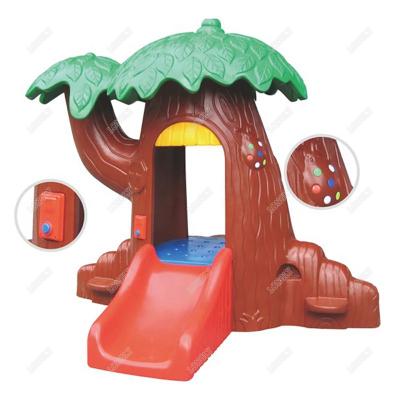 China Easily Assembled Plastic Kids Toy Tree Playhouse With Slide For Kindergarten for sale