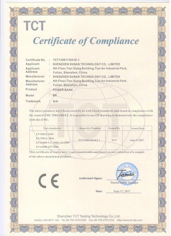 CE - Shenzhen Sunan Technology Co., Limited