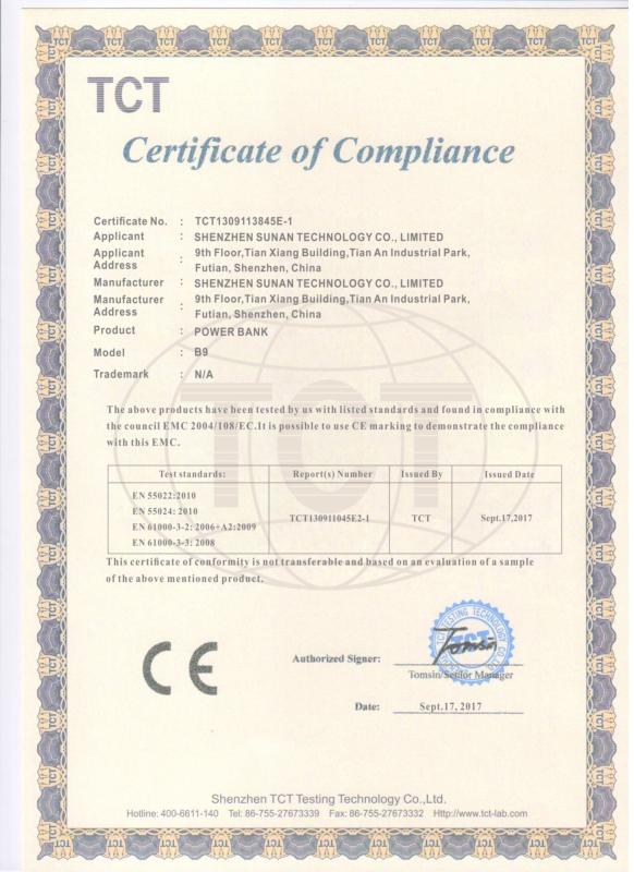 CE - Shenzhen Sunan Technology Co., Limited