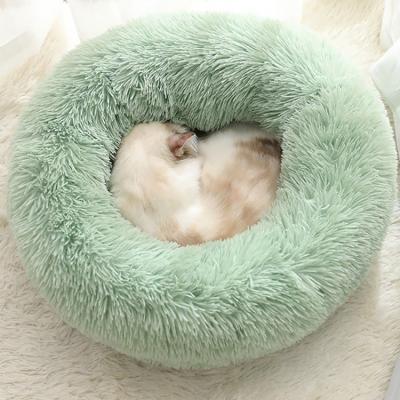 China Durable Round Travel Pet Beds Cave Products Soft Round Pet Sofa Beds And Accessories For Cat Dog for sale