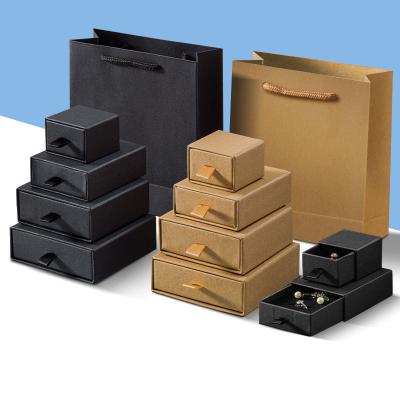 China Recyclable in Stock Cardboard Drawer Earphone Package Jewelry Square Premium Rigid Paper Gift Boxes for sale