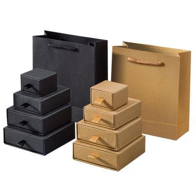 China Recyclable Craft Cardboard Premium Square Ring Necklace Cracelet Jewelry Package Box Drawer Gift Box In Stock for sale