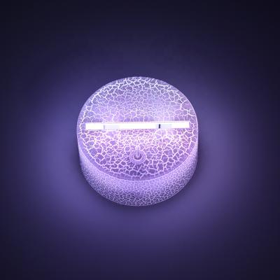 China Smart Light Sensor Control Wholesale LED Night Light Slot Base 7 Color Changing Illusion Touch Control Night Light ABS 3D Crackle Light Base For Acrylic for sale