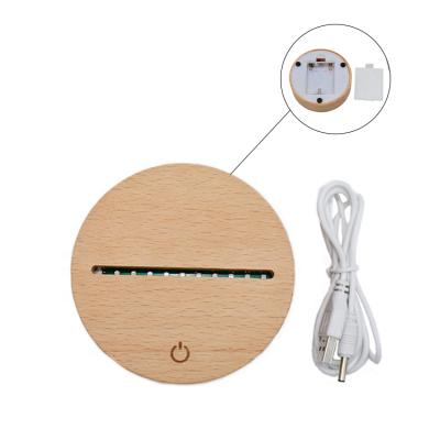 China Wholesale 7 Colors Modern Light Touch Senor LED Night Light Low Wood Base For Acrylic Led Wood Display With Battery Box for sale