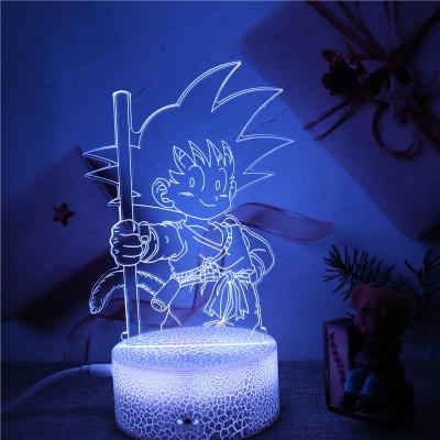 China Japanese Anime 3D Night Lamp Laysinly Son Goku Manga LED Night Light Best Gifts 7 Colors Desk Residential Decor Lamp For Dragon Ball Fans for sale