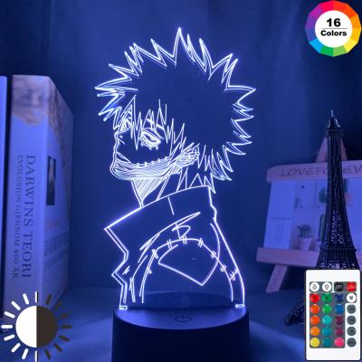 China Plastic Acrylic 3d Lamp Anime My Hero Academia Dabi Led Light For Bedroom Decor Cool Manga Gift For Him Colorful RGB Night Light Dabi for sale