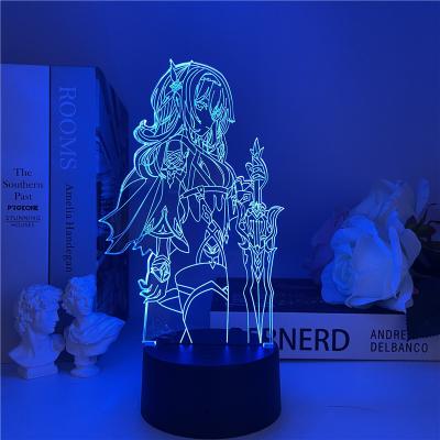 China European Popular Style Surrounding Children Character Genshin Impact Eula Night Light Play Bedroom Decoration Night Sleep Bedside Lamp for sale