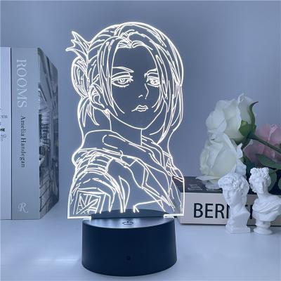 China EUROPEAN Anime 3d Light Attack On Titan Annie Leonhart Lamp For Home Decor Birthday Gift Manga Attack On Titan LED Night Lamp Annie for sale