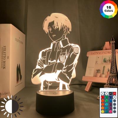 China Modern Anime Acrylic Table Lamp Attack on Titan for Home Room Decor 3D Illusion LED Lights Cool Kid Child Gift Manga AOT Night Light for sale