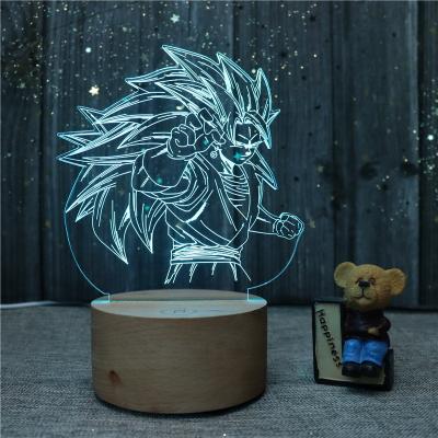 China 7 Color Anime 3D Warehouse Touch Warehouse Music Player Speaker Acrylic Wood Light Bed Room Night Desk Low Light for sale