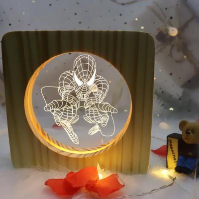 China 3D Night LED Residential Lamp Lights Table Lamp Superhero Spiderman Night Lights Creative Decoration Lamp For Baby Kids Sleeping for sale