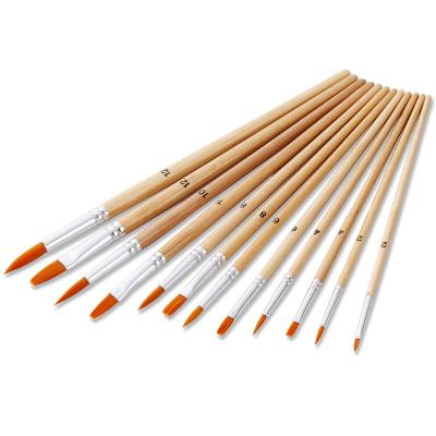 China Acrylic. Nylon Wool Art Supplies Watercolor Brush Set Watercolor.Oil Paint 12 Color Log Pole for sale