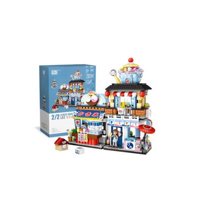 China Construction Toy Putting Building Blocks Educational Blocks Toys Folding Ice Shop Building Blocks Deformation Shaved Toys for sale