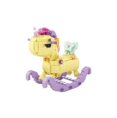 China Building Toy Creative Building Blocks Toy Unicorn Rocking Horse Building Block Assembling Educational Toy for sale