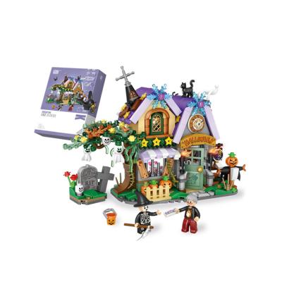 China Toy Creative building particles cultural small and Halloween creative cottage gift toy building blocks for sale