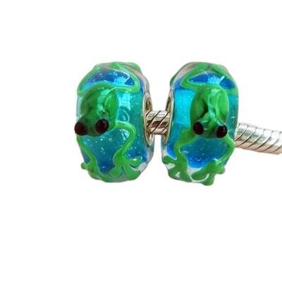 China High Quality Blue Handmade Decoration Beautiful Murano Frog Pet Glass Beads for sale