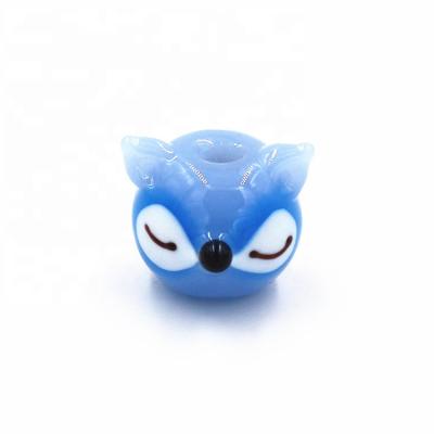 China High Quality Decoration Factory Handmade Blue Murano Fox Pet Glass Beads for sale