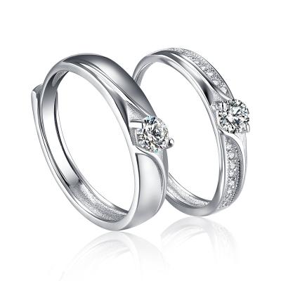 China 2021 Romantic Hot Selling Silver Silver Wedding Ring Couples Rings Jewelry 925 Ring Couple for sale