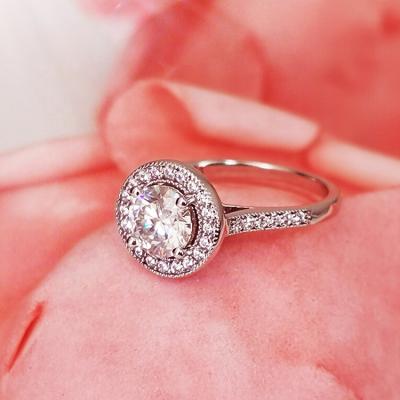 China Wholesale Ring 925 Silver Moissanite Diamond Ring 925 Sterling Silver Vintage Fashion Women Jewelry Rings for sale