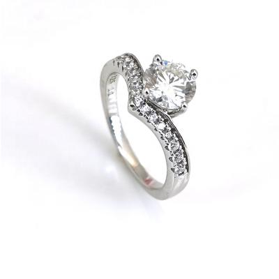 China High Quality 925 Diamond Ring Silver Design Ring With Custom Made Vintage Logo Wedding Ring For Women Wholesale for sale