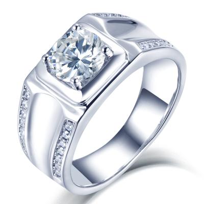 China Hot Selling Vintage Ring 925 Silver Border Moissanite Ring Wedding Moissanite Ring For Men for sale