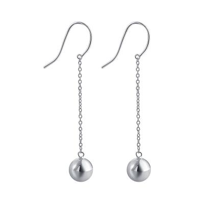 China Simple Fashion 925 Romantic Promotional Silver Ball Drop Hanging Dangle Earring Earrings for sale